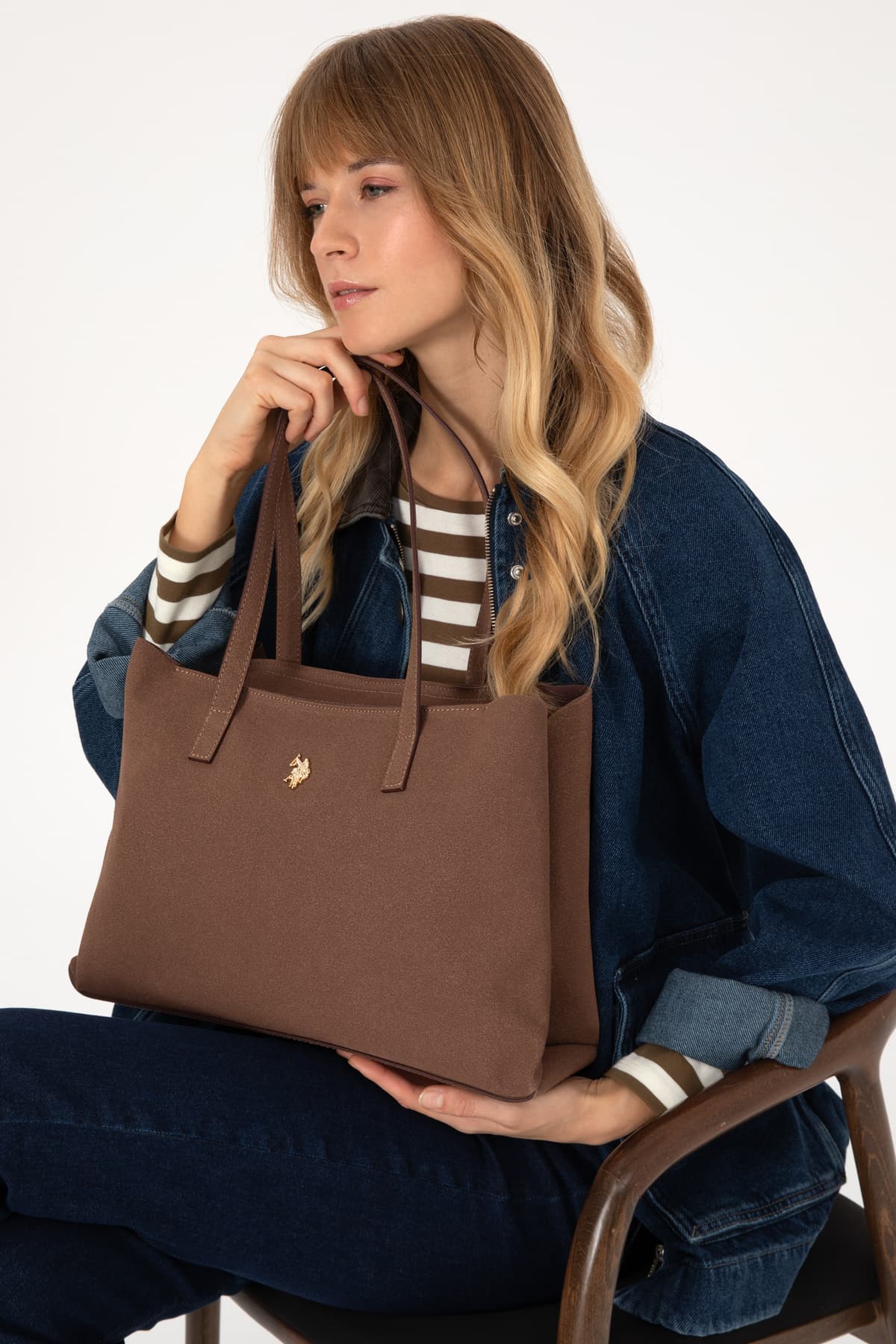 کیف دستی زنانه U.S. Polo Assn. جیر قهوهای مدل 50317827-VR029 کیف دستی زنانه U.S. Polo Assn. جیر قهوهای مدل 50317827-VR029