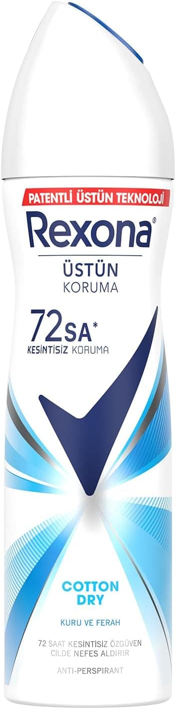 اسپری دئودورانت زنانه Rexona با رایحه Cotton Dry، 150 ml اسپری دئودورانت زنانه Rexona با رایحه Cotton Dry، 150 ml