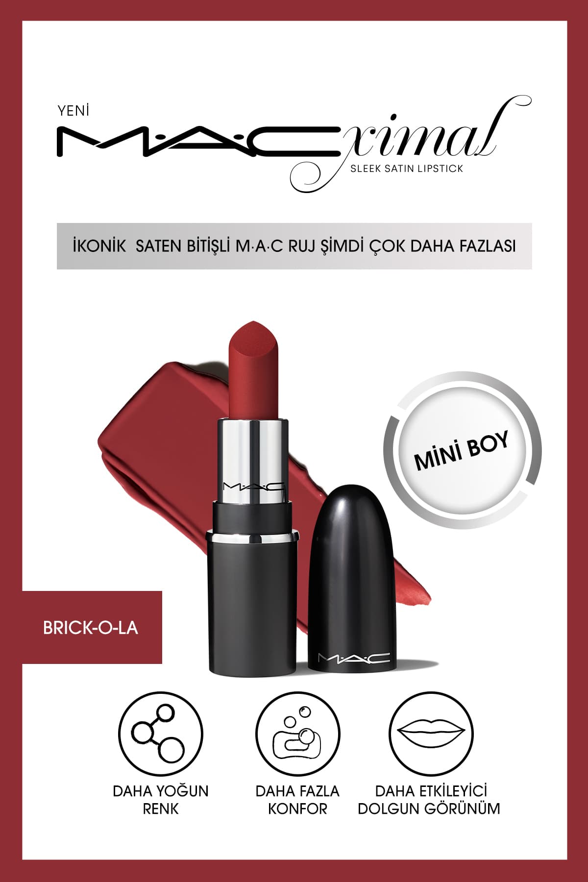 رژ لب Mac ساتن M·A·Cximal Mini Sleek Brick-O-La رژ لب Mac ساتن M·A·Cximal Mini Sleek Brick-O-La