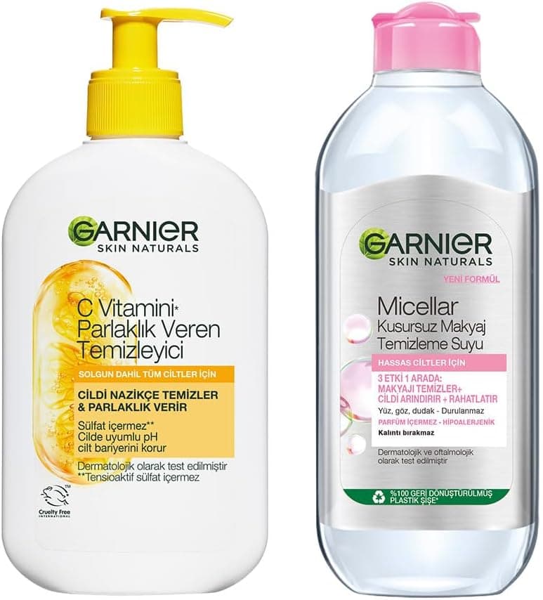 ست مراقبت پوست Garnier شامل شوینده روشنکننده ویتامین C 250ml و میسلار واتر 400ml ست مراقبت پوست Garnier شامل شوینده روشنکننده ویتامین C 250ml و میسلار واتر 400ml