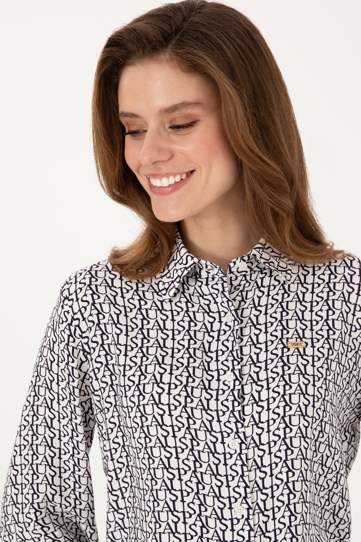 پیراهن زنانه آستینبلند سفید U.S. Polo Assn. مدل 50316415-VR013 پیراهن زنانه آستینبلند سفید U.S. Polo Assn. مدل 50316415-VR013