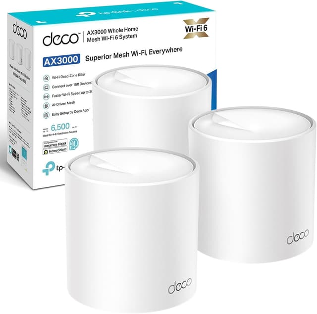 سیستم مش WiFi 6 TP-Link مدل Deco X50 (3-pack) AX3000Mbps با پوشش تا 6500ft² سیستم مش WiFi 6 TP-Link مدل Deco X50 (3-pack) AX3000Mbps با پوشش تا 6500ft²
