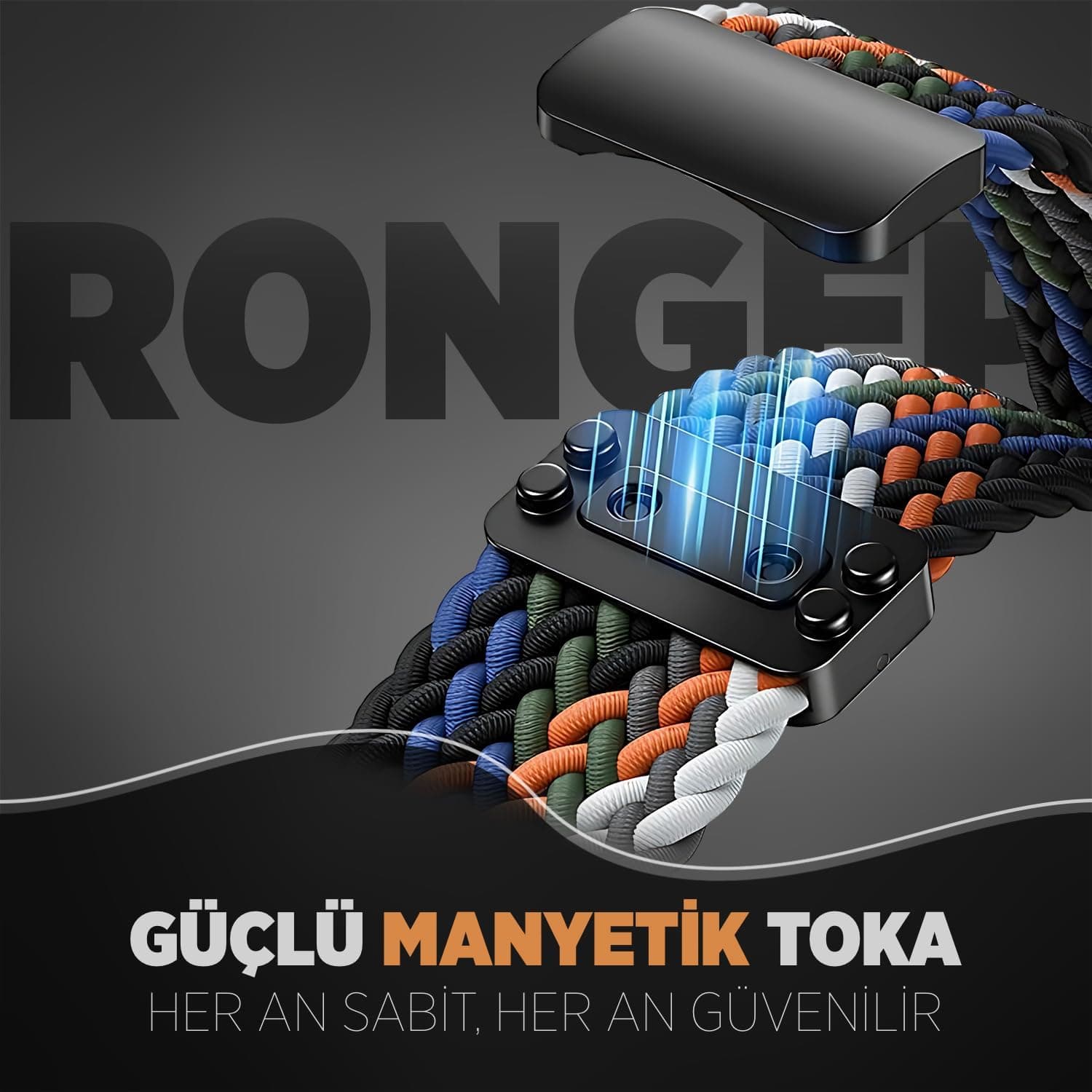 بند ساعت Rongep Örgü Loop سازگار با Huawei، 22mm، پارچه کشی ضدتعریق با سگک مغناطیسی، 46mm مدل GT7/GT7 Pro/GT6/6 Pro/Runner 2/GT5/5 Pro/GT4/GT3 بند ساعت Rongep Örgü Loop سازگار با Huawei، 22mm، پارچه کشی ضدتعریق با سگک مغناطیسی، 46mm مدل GT7/GT7 Pro/GT6/6 Pro/Runner 2/GT5/5 Pro/GT4/GT3