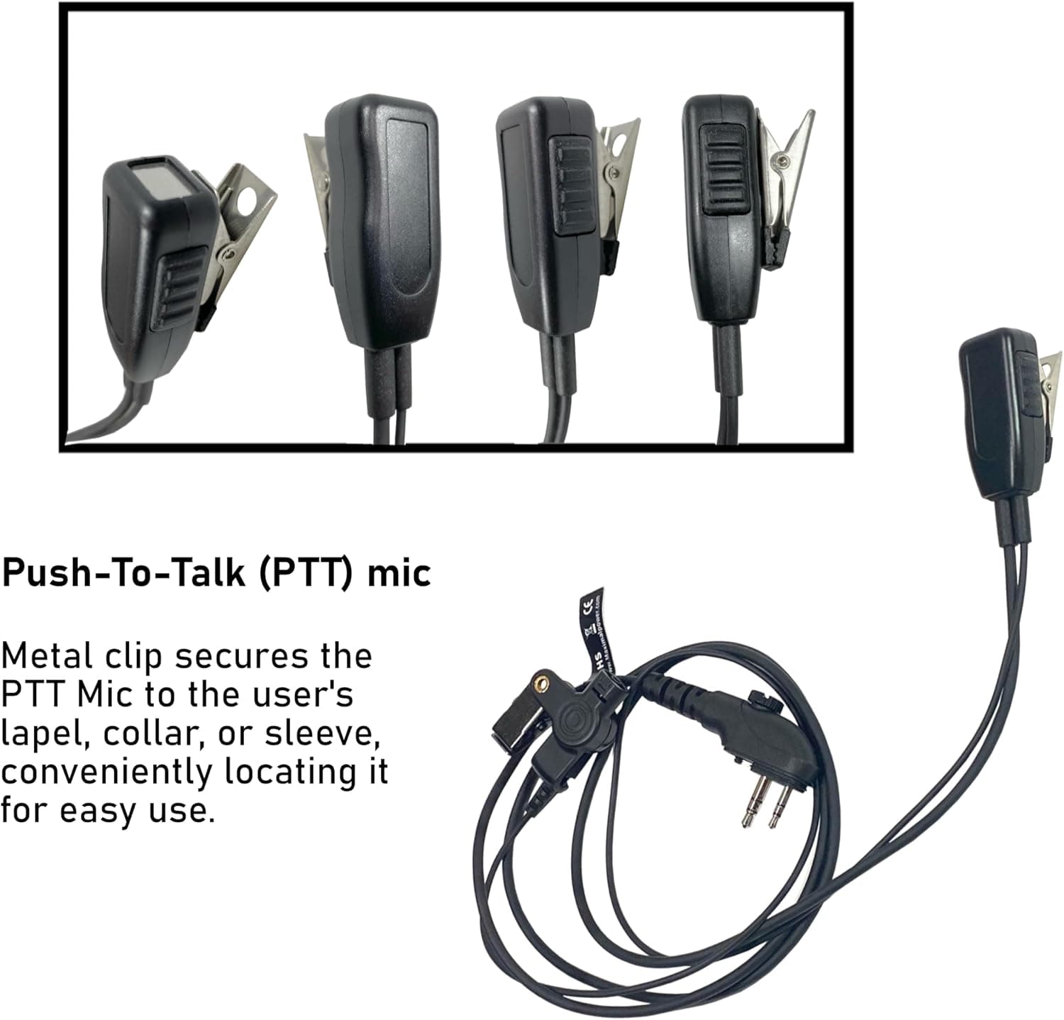 هندزفری رادیویی تکسیم 2 پین برای HYTERA HYT، Maximalpower با میکروفون PTT و لوله شفاف هندزفری رادیویی تکسیم 2 پین برای HYTERA HYT، Maximalpower با میکروفون PTT و لوله شفاف