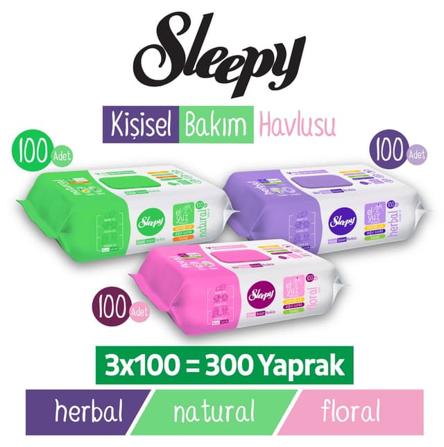 حوله مراقبت شخصی Sleepy بسته ترکیبی 3x100 (300 برگ) حوله مراقبت شخصی Sleepy بسته ترکیبی 3x100 (300 برگ)