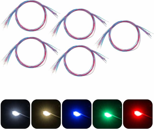 مجموعه LED میکرو 50pcs برای مدلسازی مبتدیان ZZHOB سیمدار 0805 SMD در ۵ رنگ مجموعه LED میکرو 50pcs برای مدلسازی مبتدیان ZZHOB سیمدار 0805 SMD در ۵ رنگ