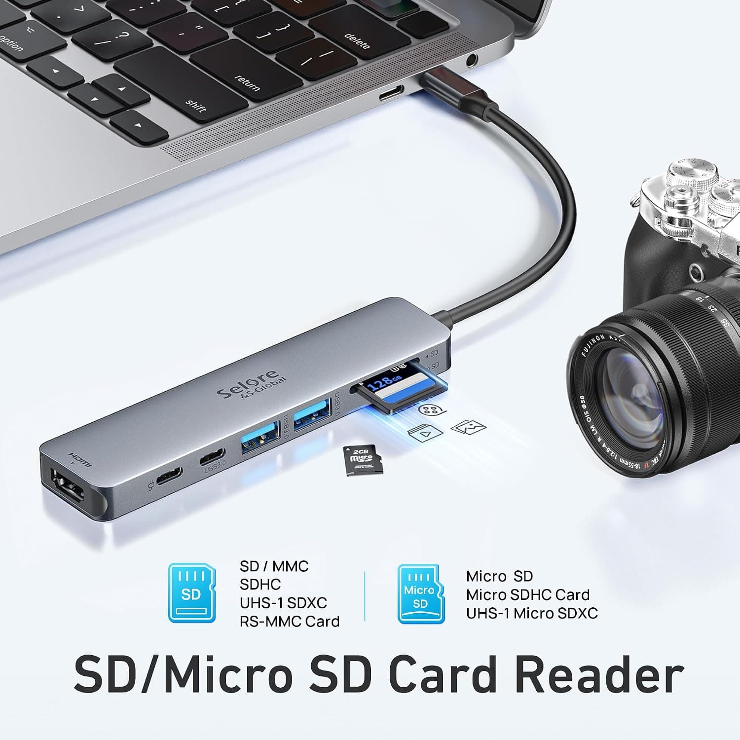 هاب Type-C ۷ در ۱ Selore&S-Global با HDMI 4K و PD 100W هاب Type-C ۷ در ۱ Selore&S-Global با HDMI 4K و PD 100W