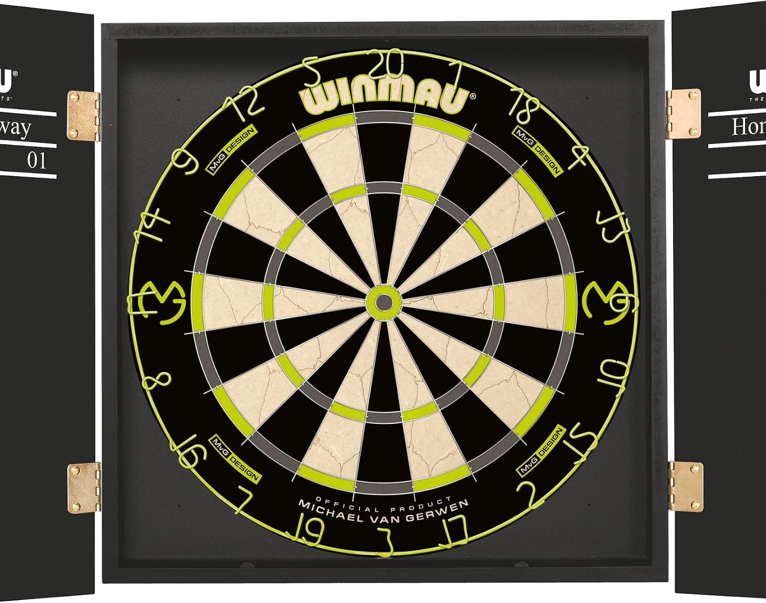 ست دارت WINMAU Michael van Gerwen MvG با تخته دارت، کابینت، محافظ، دارت و لوازم جانبی ست دارت WINMAU Michael van Gerwen MvG با تخته دارت، کابینت، محافظ، دارت و لوازم جانبی