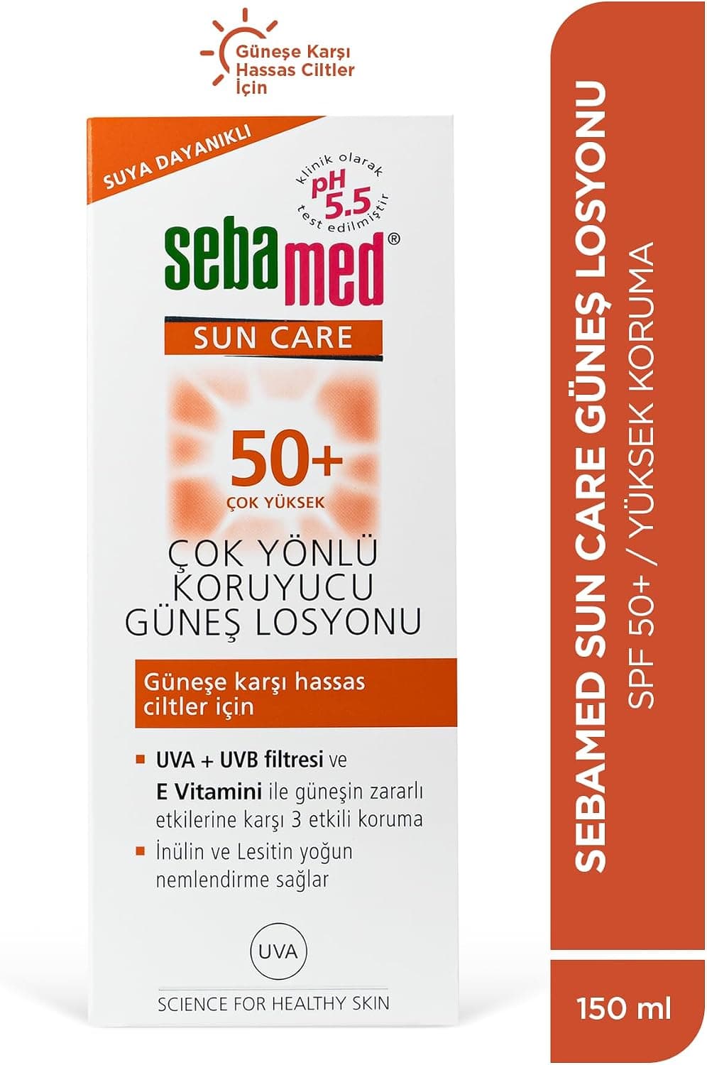 لوسیون ضدآفتاب Sebamed با محافظت سهگانه، فیلتر UVA/UVB و ویتامین E SPF 50+ 150 ml لوسیون ضدآفتاب Sebamed با محافظت سهگانه، فیلتر UVA/UVB و ویتامین E SPF 50+ 150 ml