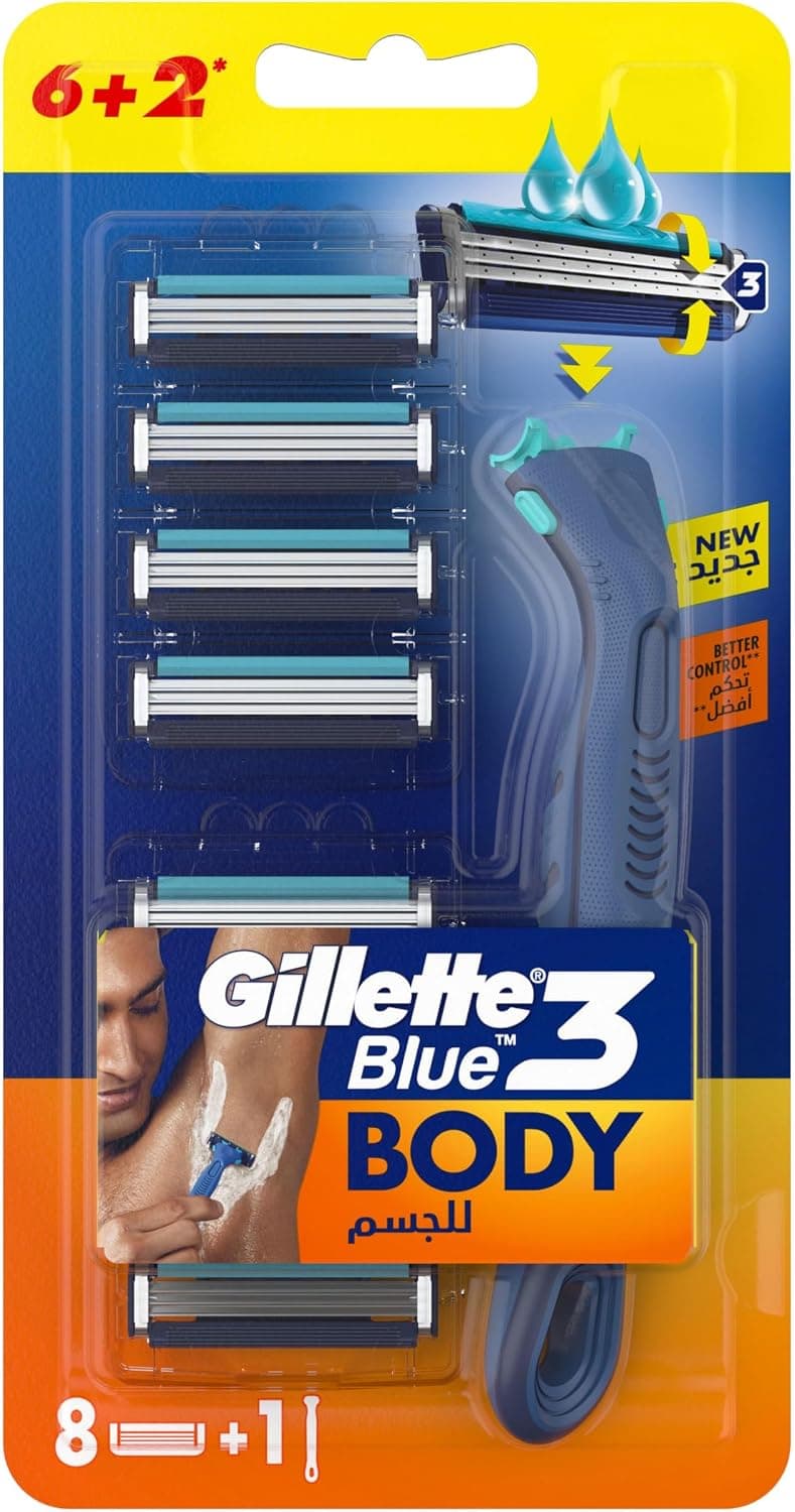 ریشتراش مردانه Gillette بدن Blue 3 با 1 دسته و 12 تیغ یدکی ریشتراش مردانه Gillette بدن Blue 3 با 1 دسته و 12 تیغ یدکی