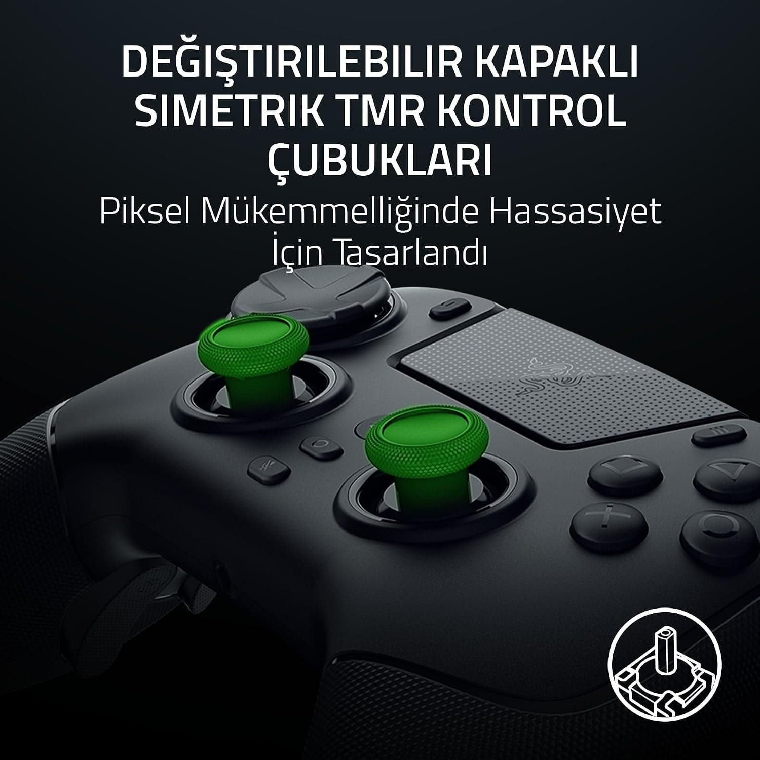 دسته بازی بیسیم PlayStation 5 و PC Razer Raiju V3 Pro با ۴ دکمه جداشدنی و ۲ ضربهگیر پنجهای مشکی دسته بازی بیسیم PlayStation 5 و PC Razer Raiju V3 Pro با ۴ دکمه جداشدنی و ۲ ضربهگیر پنجهای مشکی