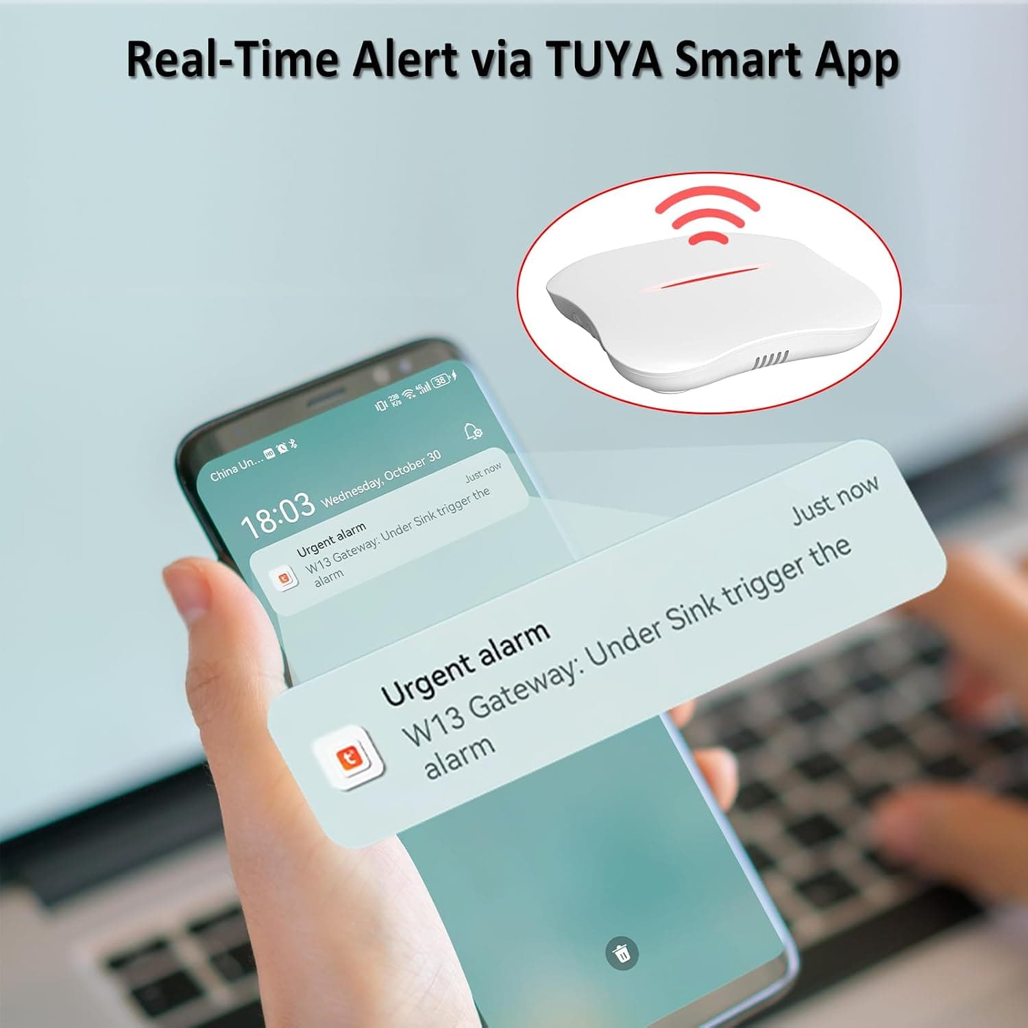 آشکارساز نشتی آب WiFi METAK اعلان اپلیکیشن ۱ گیتوی + ۶ سنسور مدل WD61 آشکارساز نشتی آب WiFi METAK اعلان اپلیکیشن ۱ گیتوی + ۶ سنسور مدل WD61