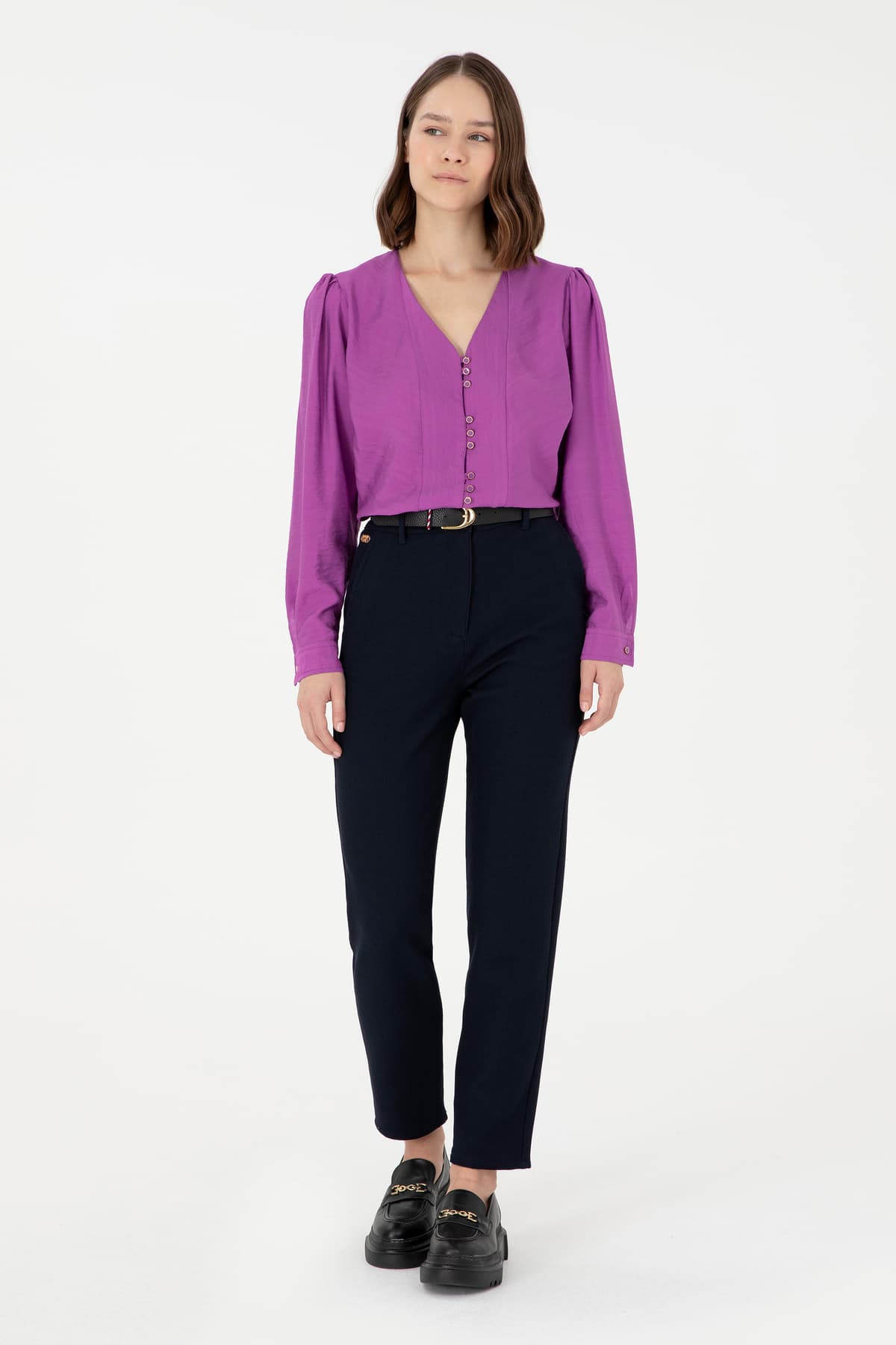 پیراهن زنانه U.S. Polo Assn. آستین بلند بنفش مدل 50292395-VR037 پیراهن زنانه U.S. Polo Assn. آستین بلند بنفش مدل 50292395-VR037