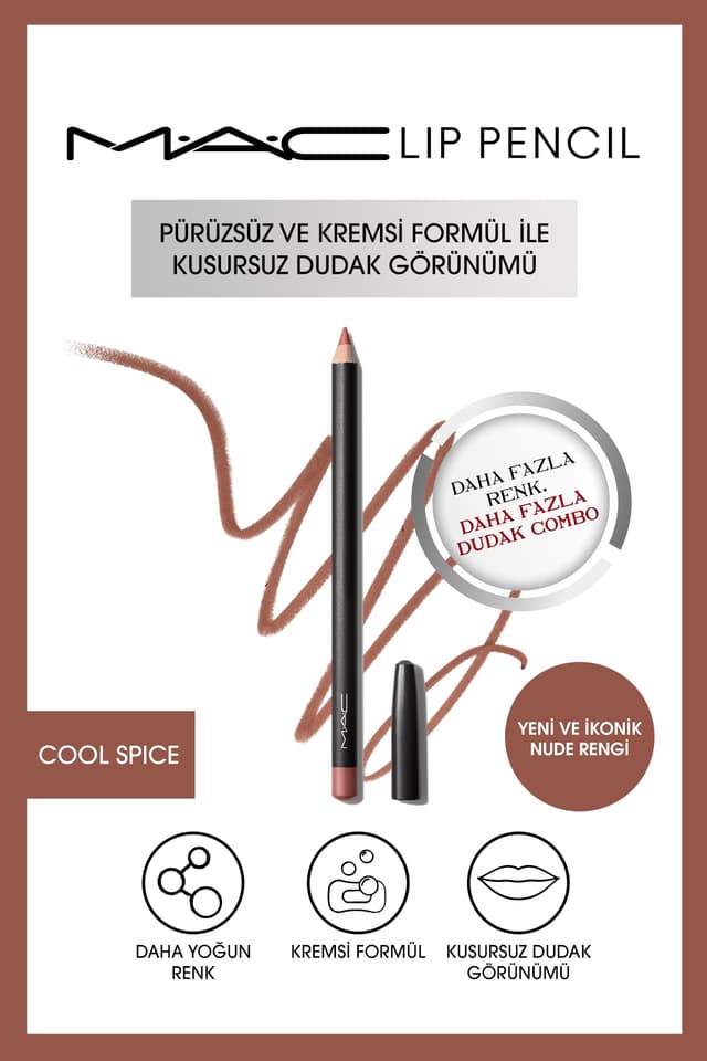 مداد لب Mac کرمی ماندگار مدل Cool Spice 1.45g مداد لب Mac کرمی ماندگار مدل Cool Spice 1.45g