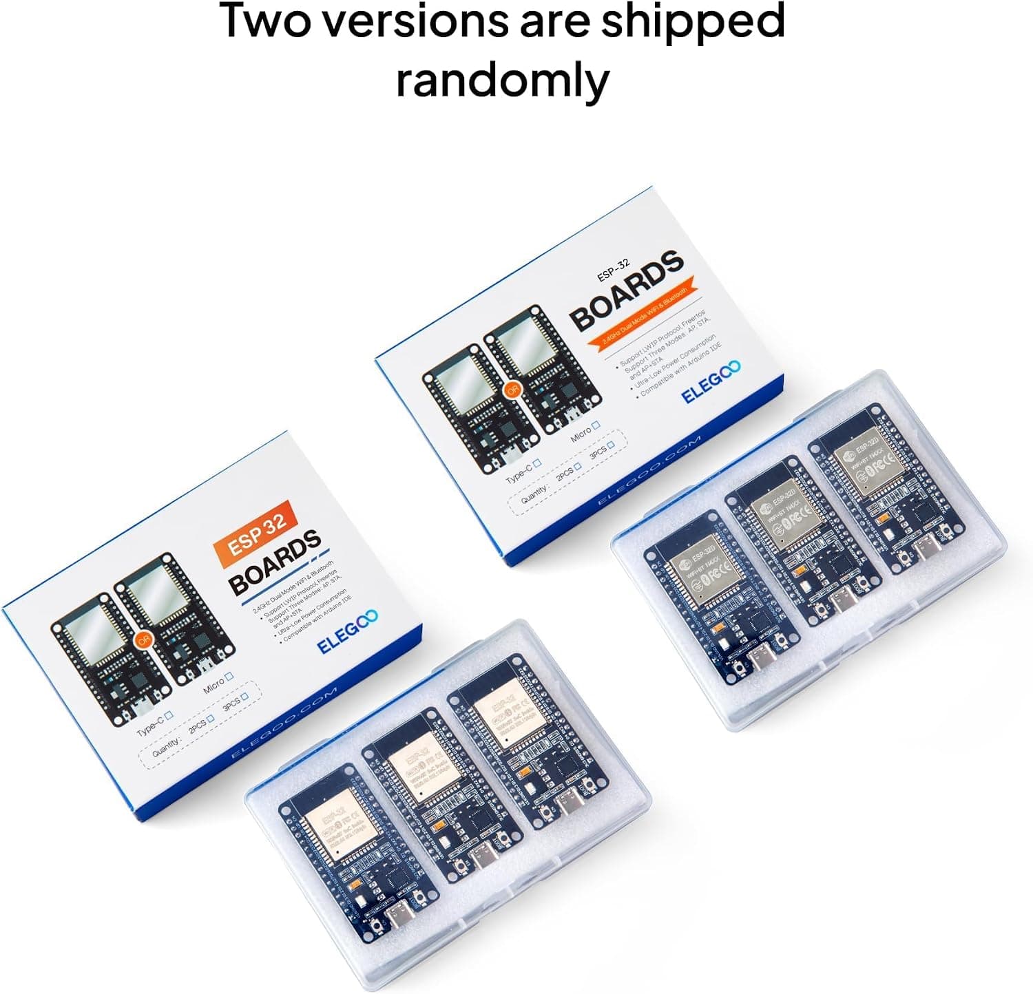 برد توسعه ELEGOO ESP-32 با رابط USB Type-C 3pcs برد توسعه ELEGOO ESP-32 با رابط USB Type-C 3pcs