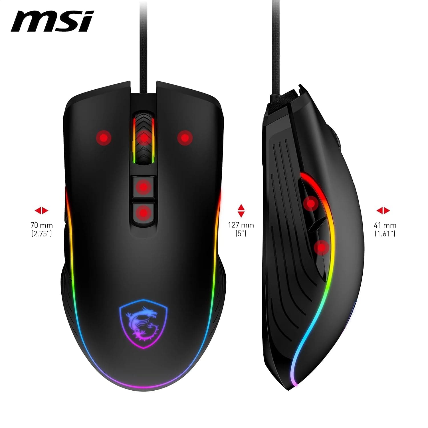 ماوس گیمینگ MSI سیمی مشکی مدل FORGE GM300 ماوس گیمینگ MSI سیمی مشکی مدل FORGE GM300