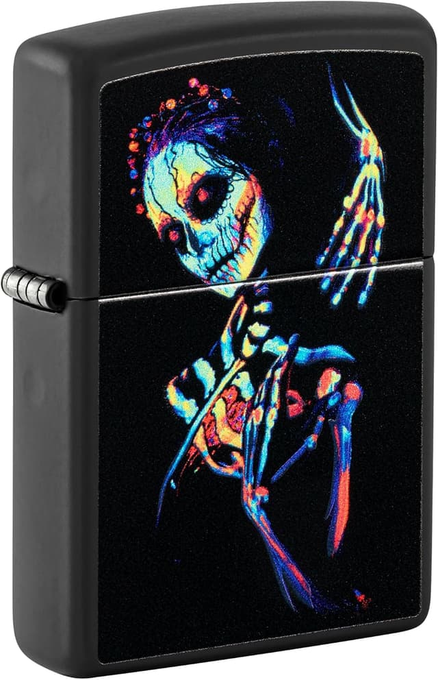فندک Zippo بادگیر اسکلت UV مشکی مات فندک Zippo بادگیر اسکلت UV مشکی مات