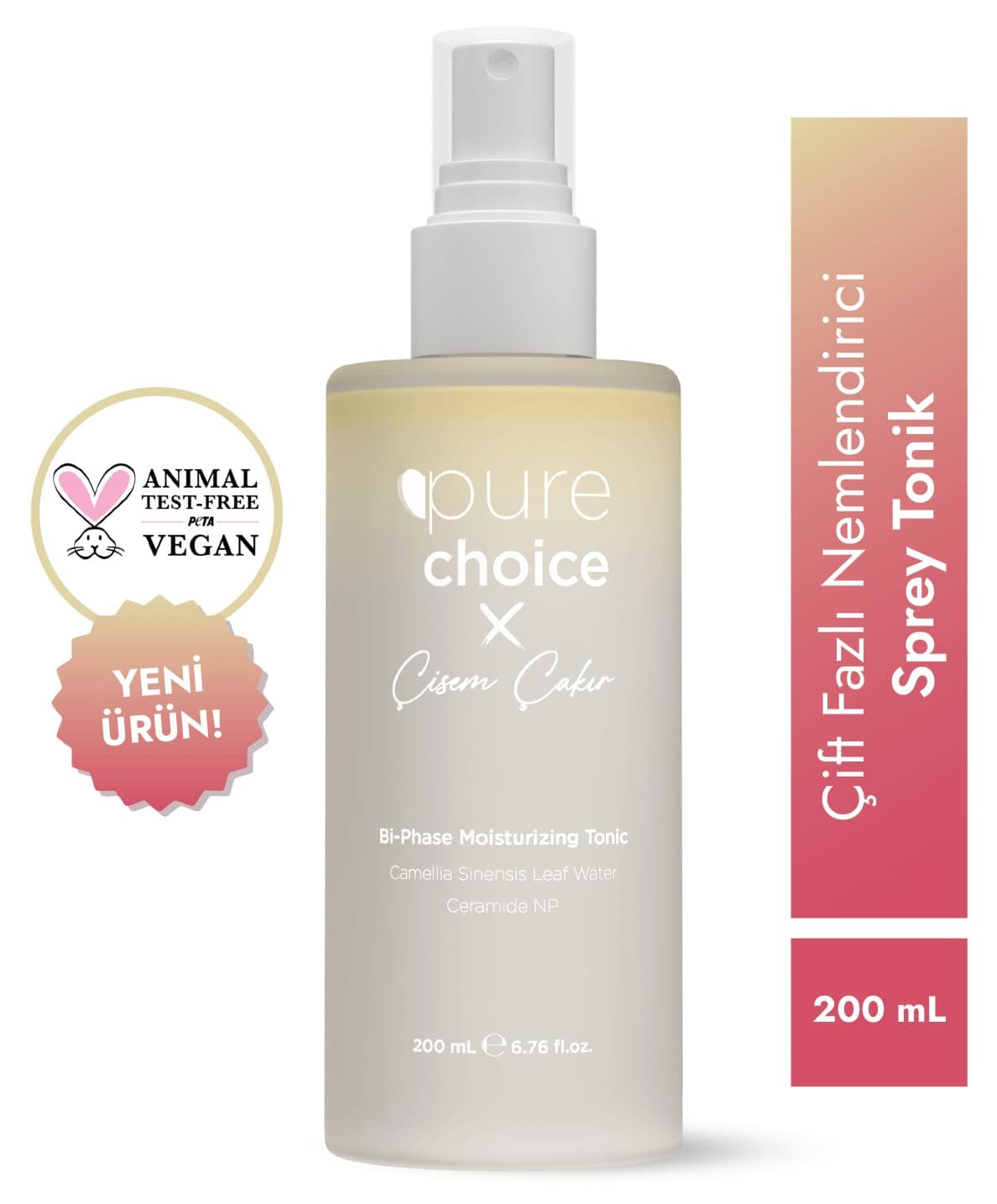 تونر اسپری دوفازی نمرسان Pure Choice X Çisem Çakır 200 ml تونر اسپری دوفازی نمرسان Pure Choice X Çisem Çakır 200 ml