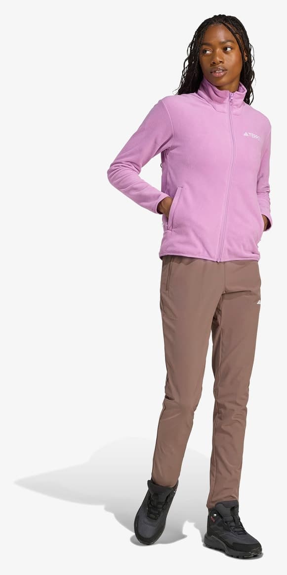 ژاکت پلار زنانه adidas Multi Essentials Full Zip بنفش پیادهروی ژاکت پلار زنانه adidas Multi Essentials Full Zip بنفش پیادهروی