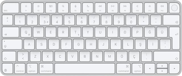 کیبورد Apple Magic Keyboard با Touch ID، چیدمان ترکی Q، کلیدهای سفید، بلوتوثی و USB-C کیبورد Apple Magic Keyboard با Touch ID، چیدمان ترکی Q، کلیدهای سفید، بلوتوثی و USB-C