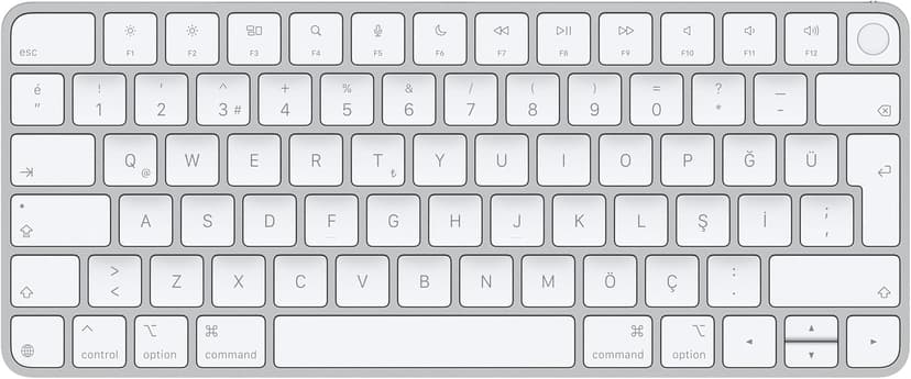 کیبورد Apple Magic Keyboard با Touch ID، چیدمان ترکی Q، کلیدهای سفید، بلوتوثی و USB-C کیبورد Apple Magic Keyboard با Touch ID، چیدمان ترکی Q، کلیدهای سفید، بلوتوثی و USB-C