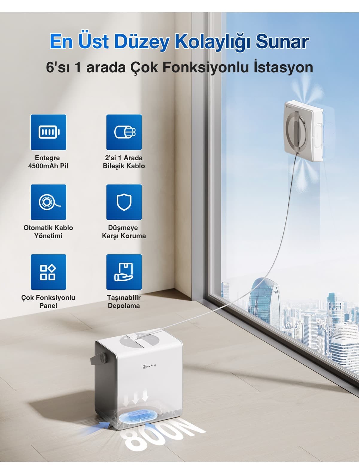 ربات شیشهشوی Ecovacs Winbot W2 Pro Omni به همراه محلول شیشهشویی ربات شیشهشوی Ecovacs Winbot W2 Pro Omni به همراه محلول شیشهشویی