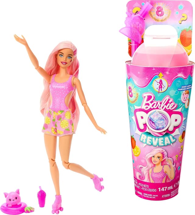 عروسک Barbie Pop Reveal سری میوهای توتفرنگی و لیموناد، ۳ سال به بالا عروسک Barbie Pop Reveal سری میوهای توتفرنگی و لیموناد، ۳ سال به بالا