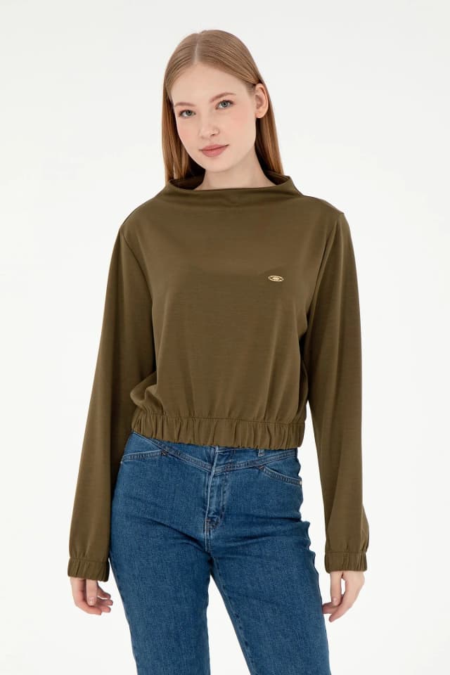 سوئیشرت زنانه U.S. Polo Assn. خاکی مدل 50298171-VR027 سوئیشرت زنانه U.S. Polo Assn. خاکی مدل 50298171-VR027