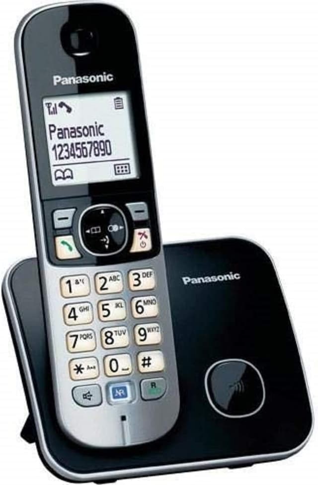 تلفن بیسیم Panasonic مدل KX-TG6811 مشکی هندزفری تلفن بیسیم Panasonic مدل KX-TG6811 مشکی هندزفری