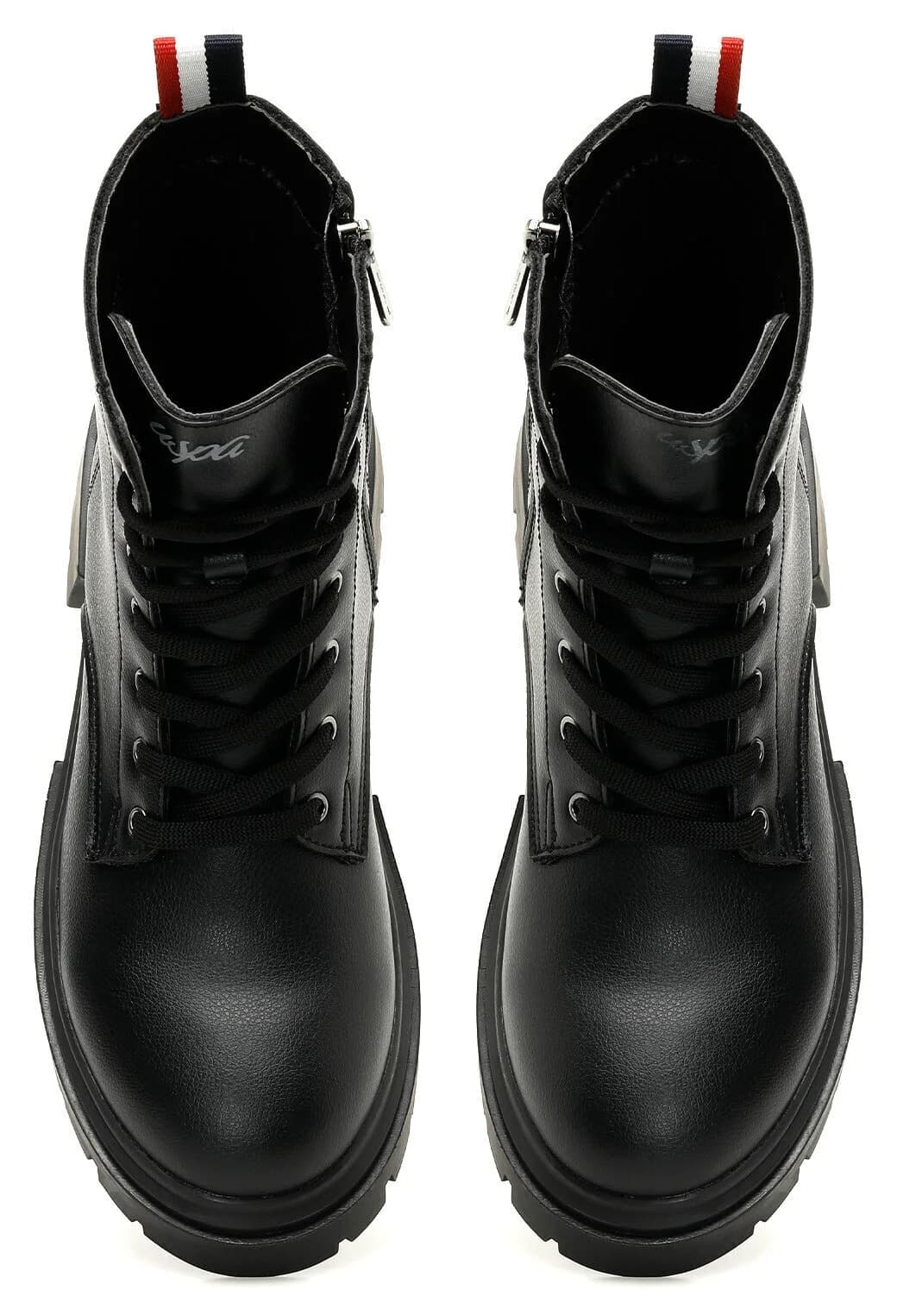 بوت زنانه U.S. Polo Assn. بندی مشکی خزدار کف ضخیم زمستانی مدل HS-5582 بوت زنانه U.S. Polo Assn. بندی مشکی خزدار کف ضخیم زمستانی مدل HS-5582