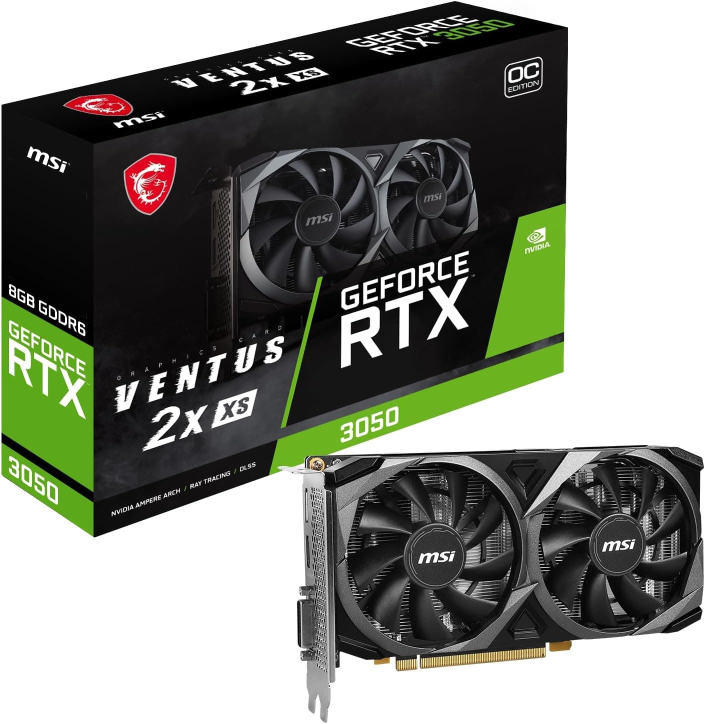 کارت گرافیک MSI مدل GeForce RTX 3050 VENTUS 2X E 6G OC کارت گرافیک MSI مدل GeForce RTX 3050 VENTUS 2X E 6G OC