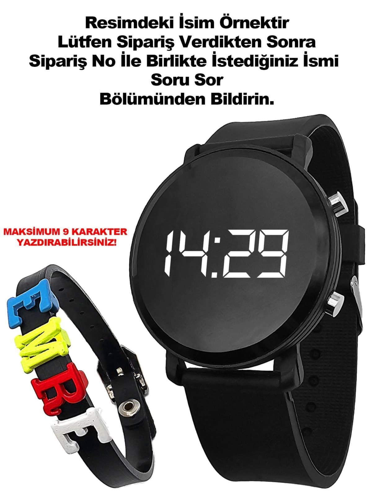ساعت دیجیتال بچگانه tutkanstore مشکی مناسب دختر و پسر با نام اختصاصی ساعت دیجیتال بچگانه tutkanstore مشکی مناسب دختر و پسر با نام اختصاصی