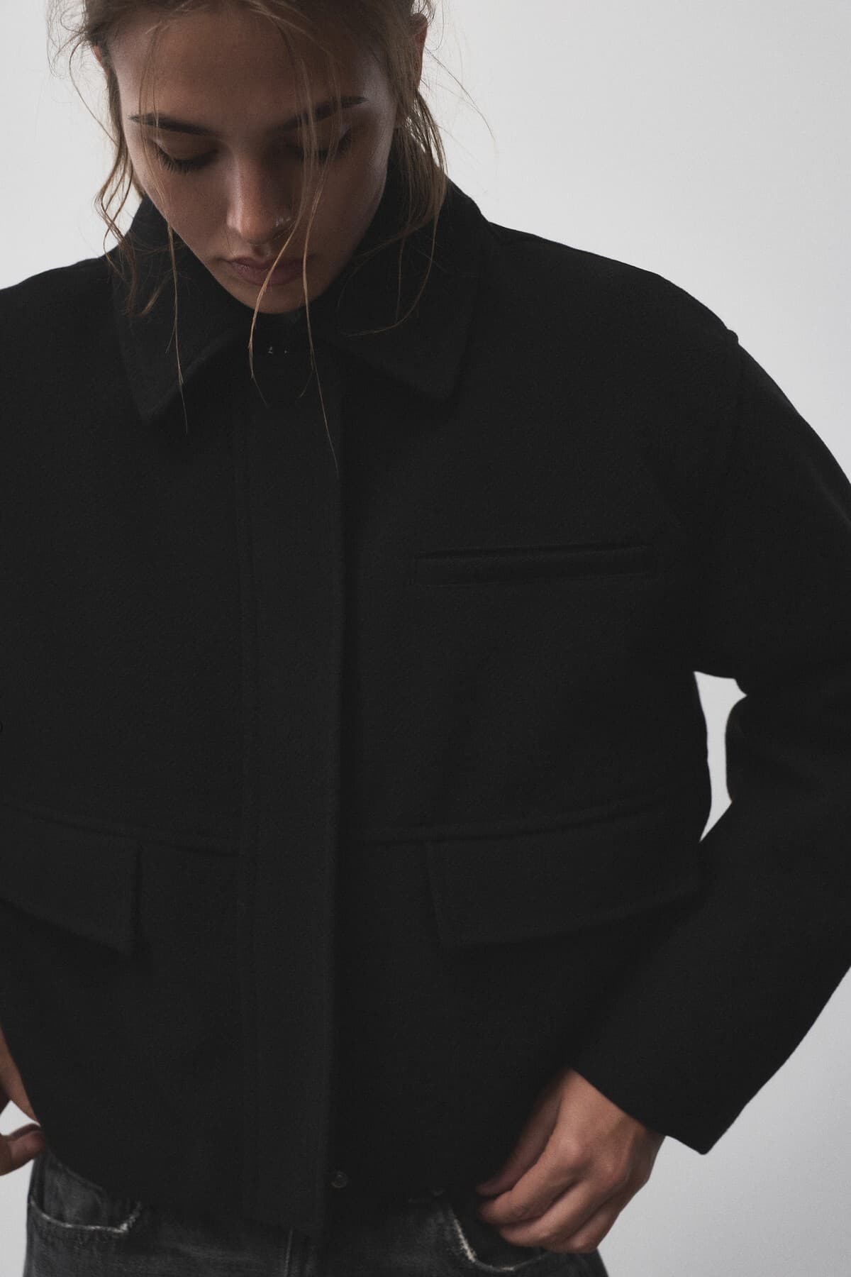 کت زنانه Pull & Bear از جنس Kaşe کت زنانه Pull & Bear از جنس Kaşe