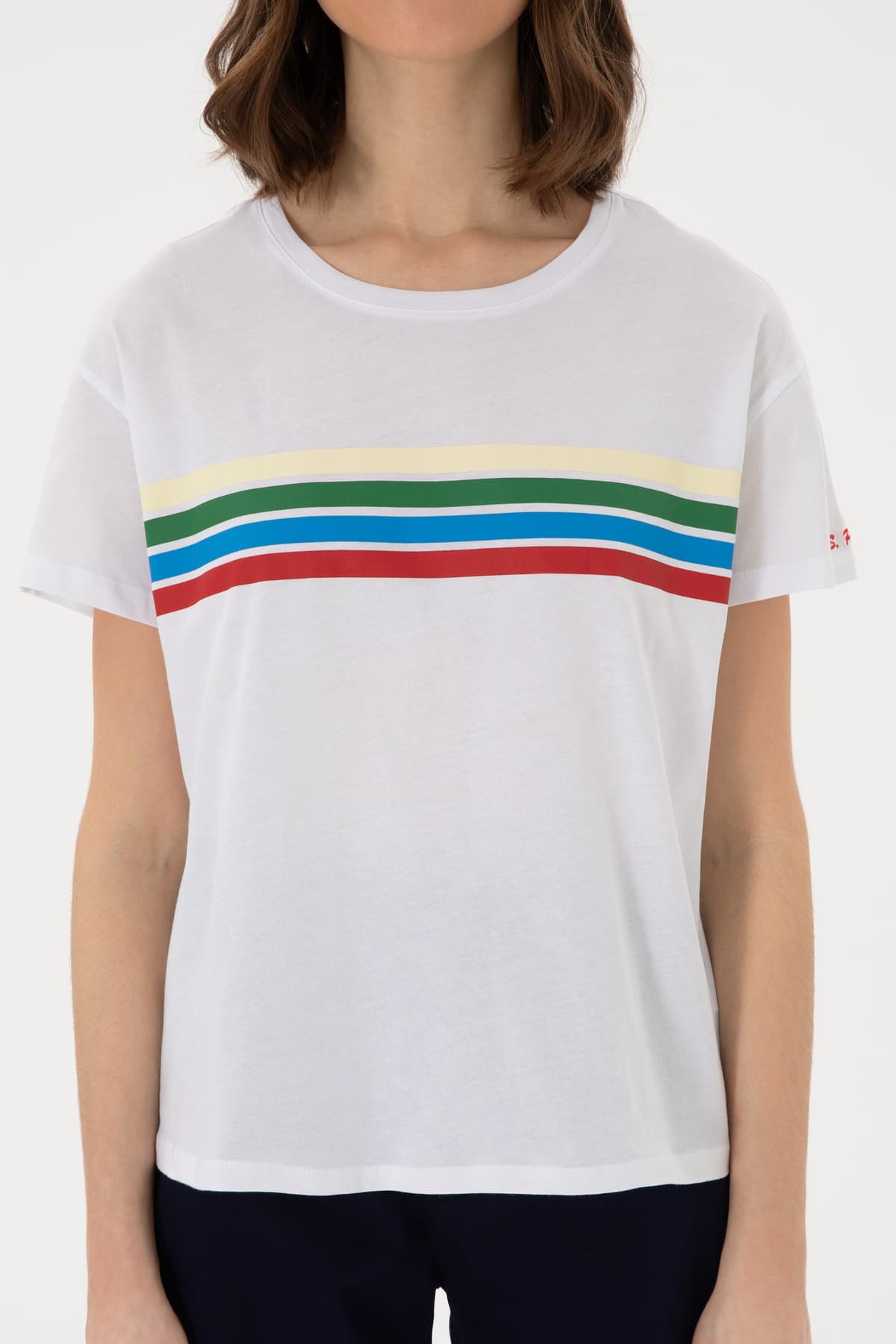 تیشرت زنانه U.S. Polo Assn. سفید یقه گرد مدل 50308639-VR013 تیشرت زنانه U.S. Polo Assn. سفید یقه گرد مدل 50308639-VR013