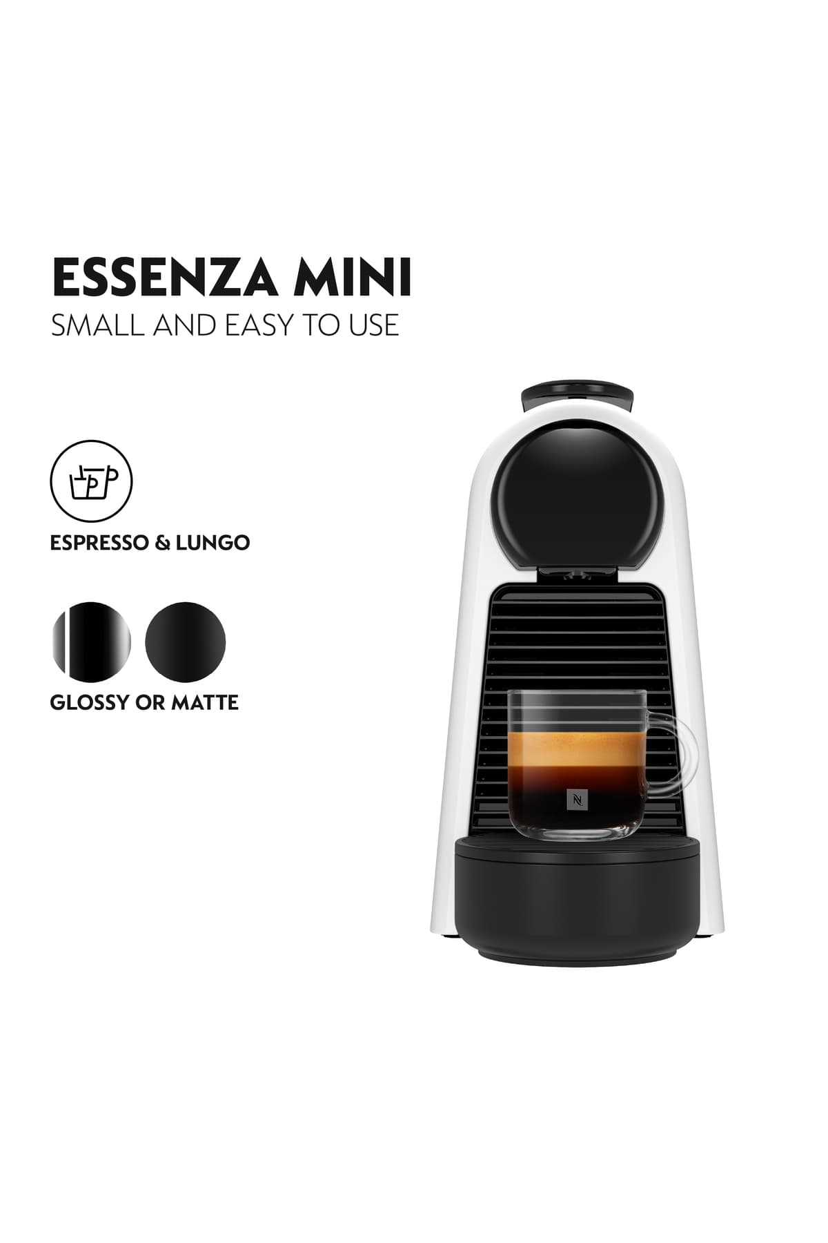قهوهساز Nespresso سفید مات مدل Essenza Mini D30 قهوهساز Nespresso سفید مات مدل Essenza Mini D30