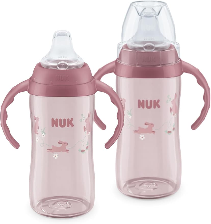 لیوان NUK First Choice Large Learner Cup 2.0 دستهدار ضدریزش 10oz 2-Pack لیوان NUK First Choice Large Learner Cup 2.0 دستهدار ضدریزش 10oz 2-Pack