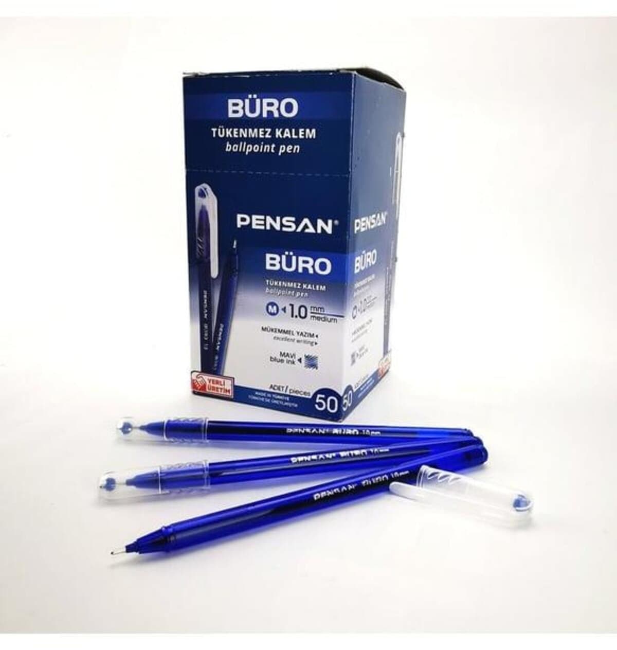خودکار Pensan اداری آبی 1mm مدل 2270 جعبه 50 عددی خودکار Pensan اداری آبی 1mm مدل 2270 جعبه 50 عددی