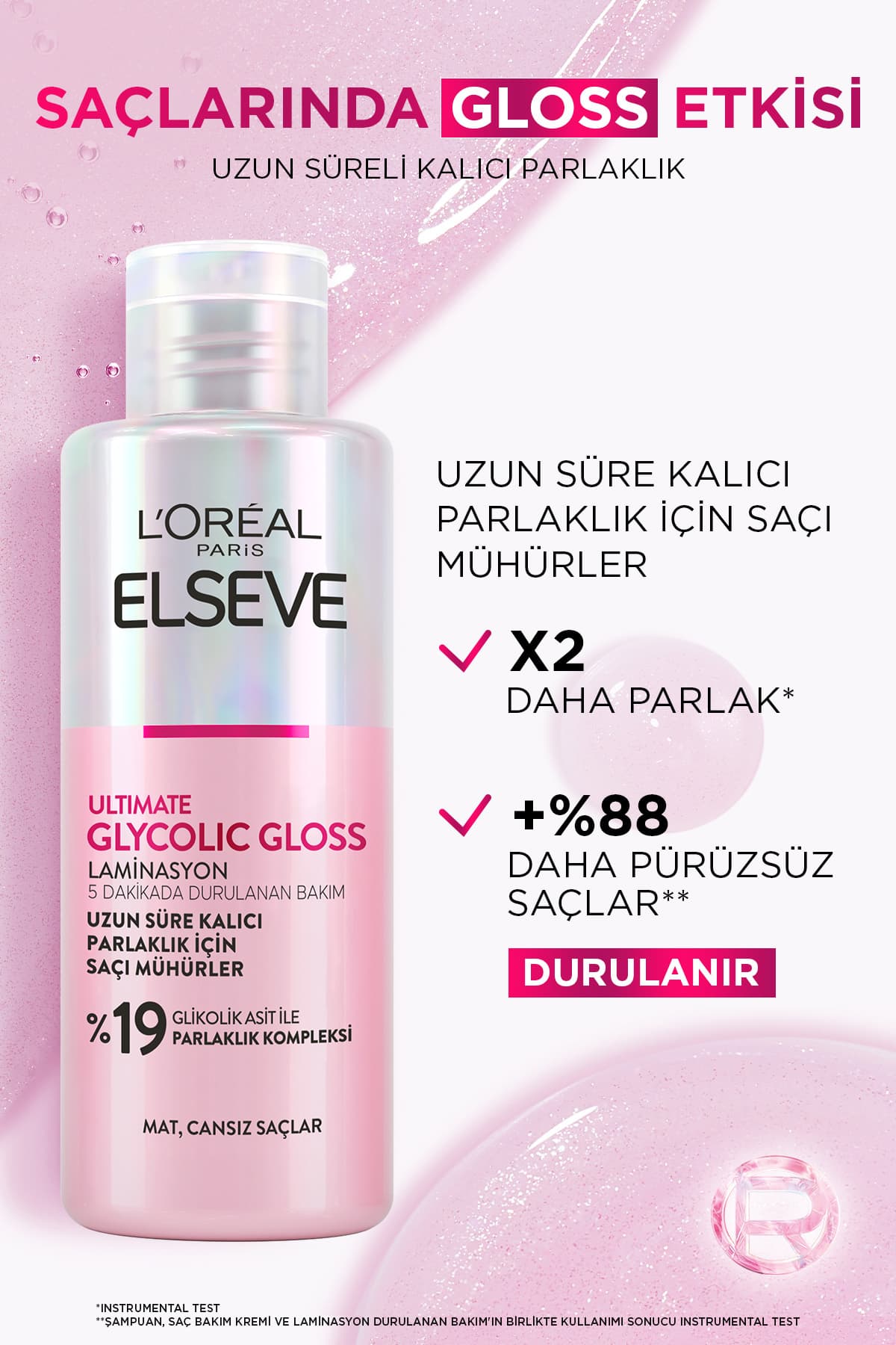 محصول مراقبتی مو Elseve Ultimate Glycolic Gloss اثر لمینیت و درخشندگی 200ml محصول مراقبتی مو Elseve Ultimate Glycolic Gloss اثر لمینیت و درخشندگی 200ml