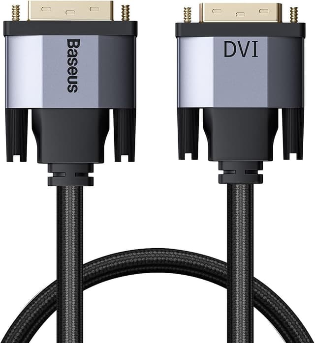 کابل انتقال تصویر DVI به DVI Baseus به طول 1 متر مشکی و خاکستری کابل انتقال تصویر DVI به DVI Baseus به طول 1 متر مشکی و خاکستری