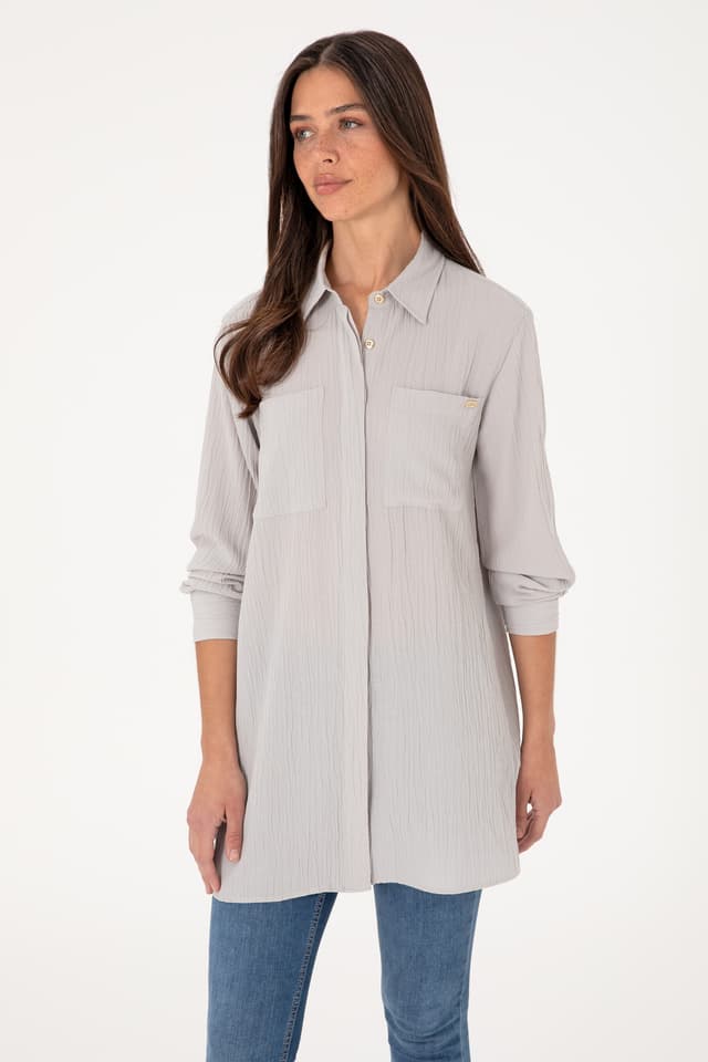 پیراهن تونیک زنانه U.S. Polo Assn. خاکستری روشن آستین بلند مدل 50307672-VR001 پیراهن تونیک زنانه U.S. Polo Assn. خاکستری روشن آستین بلند مدل 50307672-VR001