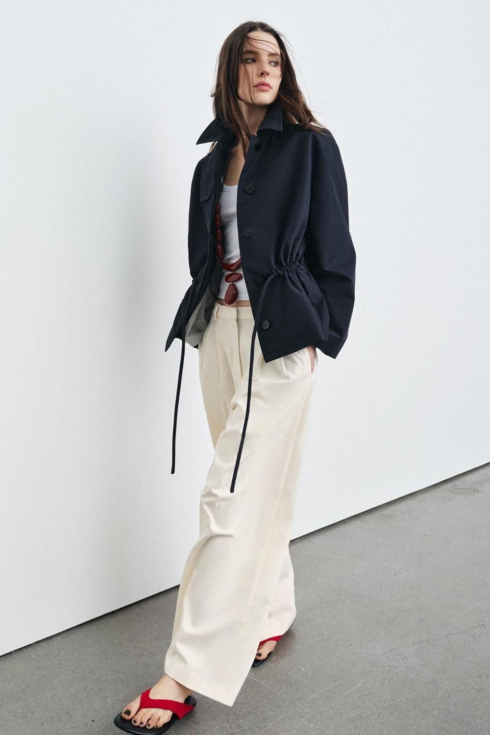 پارکا مردانه Zara کمربندdار ZW COLLECTION پارکا مردانه Zara کمربندdار ZW COLLECTION