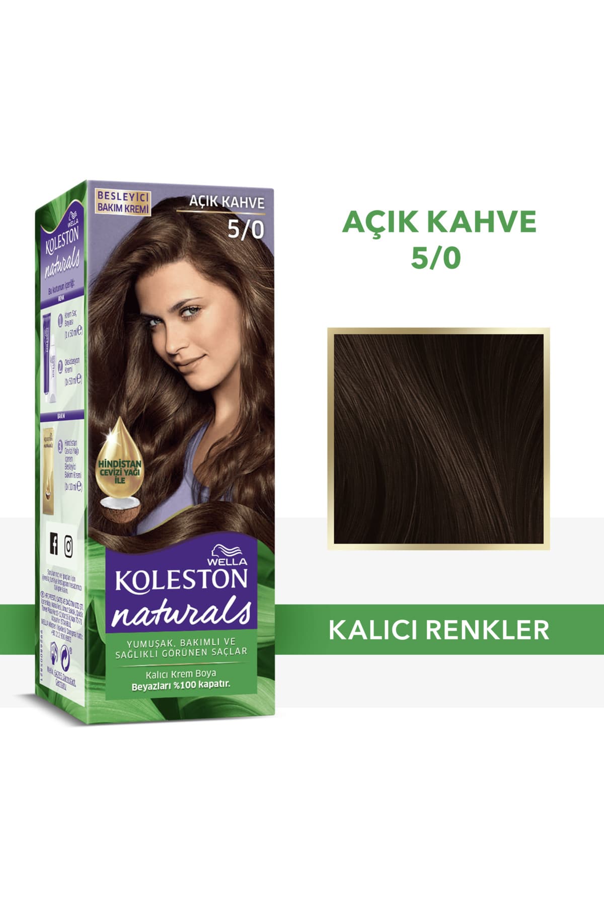 رنگ موی Wella Koleston Naturals قهوهای روشن مدل 5/0