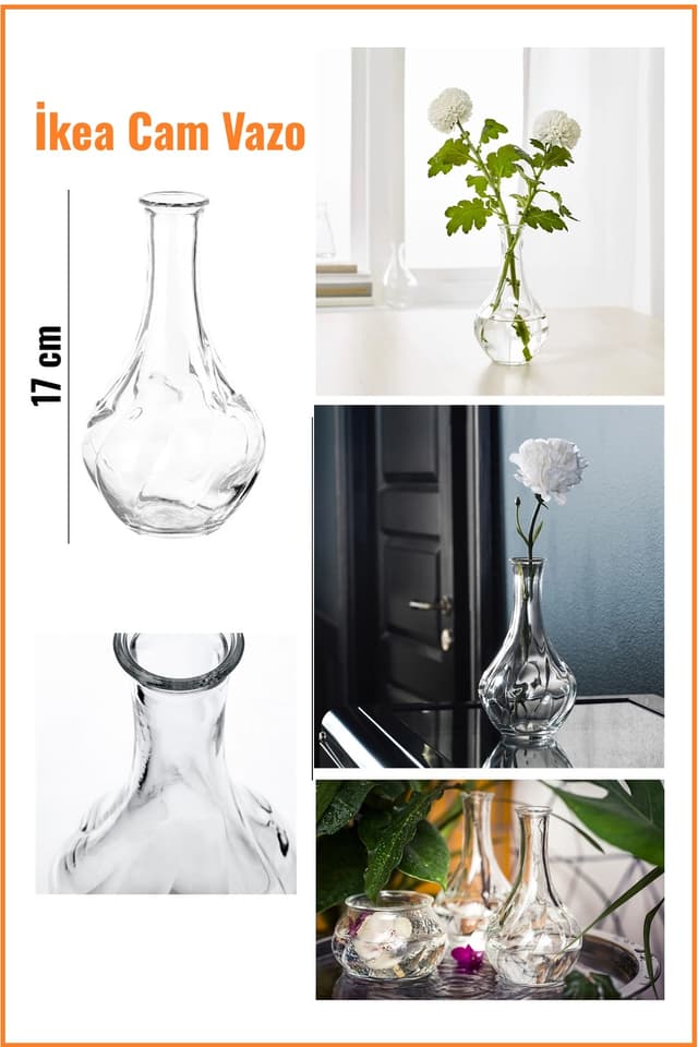 گلدان شیشهای تزئینی IKEA مدل Vıljestark 17 cm گلدان شیشهای تزئینی IKEA مدل Vıljestark 17 cm