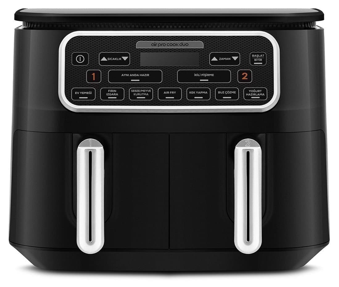سرخکن هوایی Karaca Air Pro Cook Duo 4+4 لیتری مشکی کروم ۸ نفره سرخکن هوایی Karaca Air Pro Cook Duo 4+4 لیتری مشکی کروم ۸ نفره