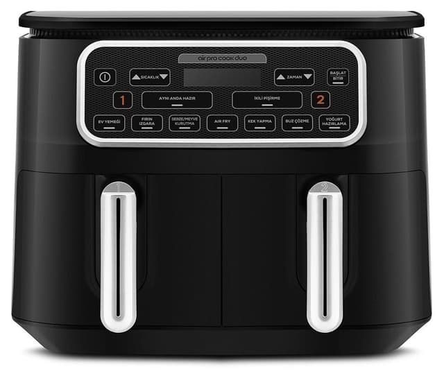 سرخکن هوایی Karaca Air Pro Cook Duo 4+4 لیتری مشکی کروم ۸ نفره سرخکن هوایی Karaca Air Pro Cook Duo 4+4 لیتری مشکی کروم ۸ نفره