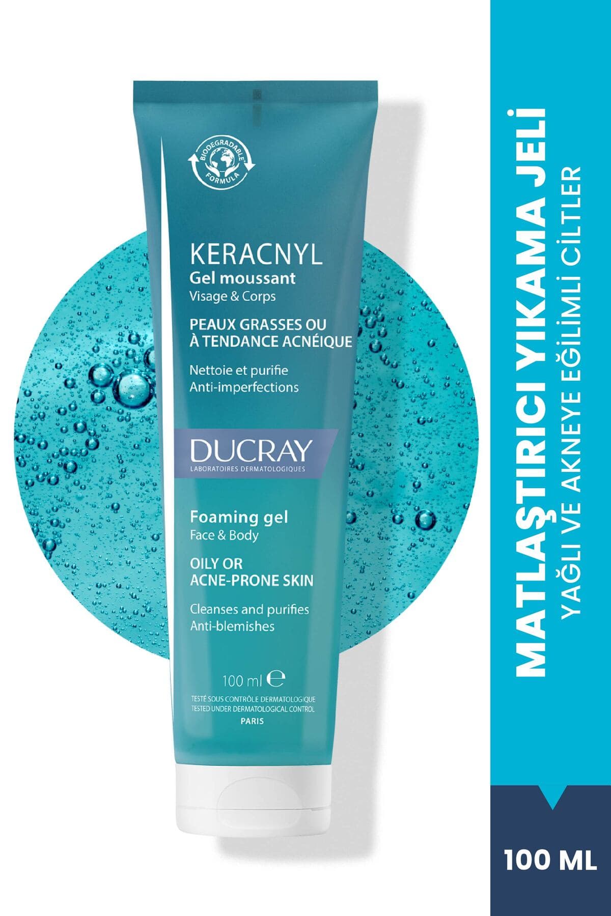 ژل شستشوی صورت Ducray Keracnyl پاککننده برای پوست چرب و مستعد آکنه 100 ml ژل شستشوی صورت Ducray Keracnyl پاککننده برای پوست چرب و مستعد آکنه 100 ml