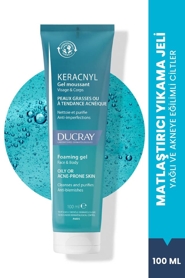 ژل شستشوی صورت Ducray Keracnyl پاککننده برای پوست چرب و مستعد آکنه 100 ml ژل شستشوی صورت Ducray Keracnyl پاککننده برای پوست چرب و مستعد آکنه 100 ml