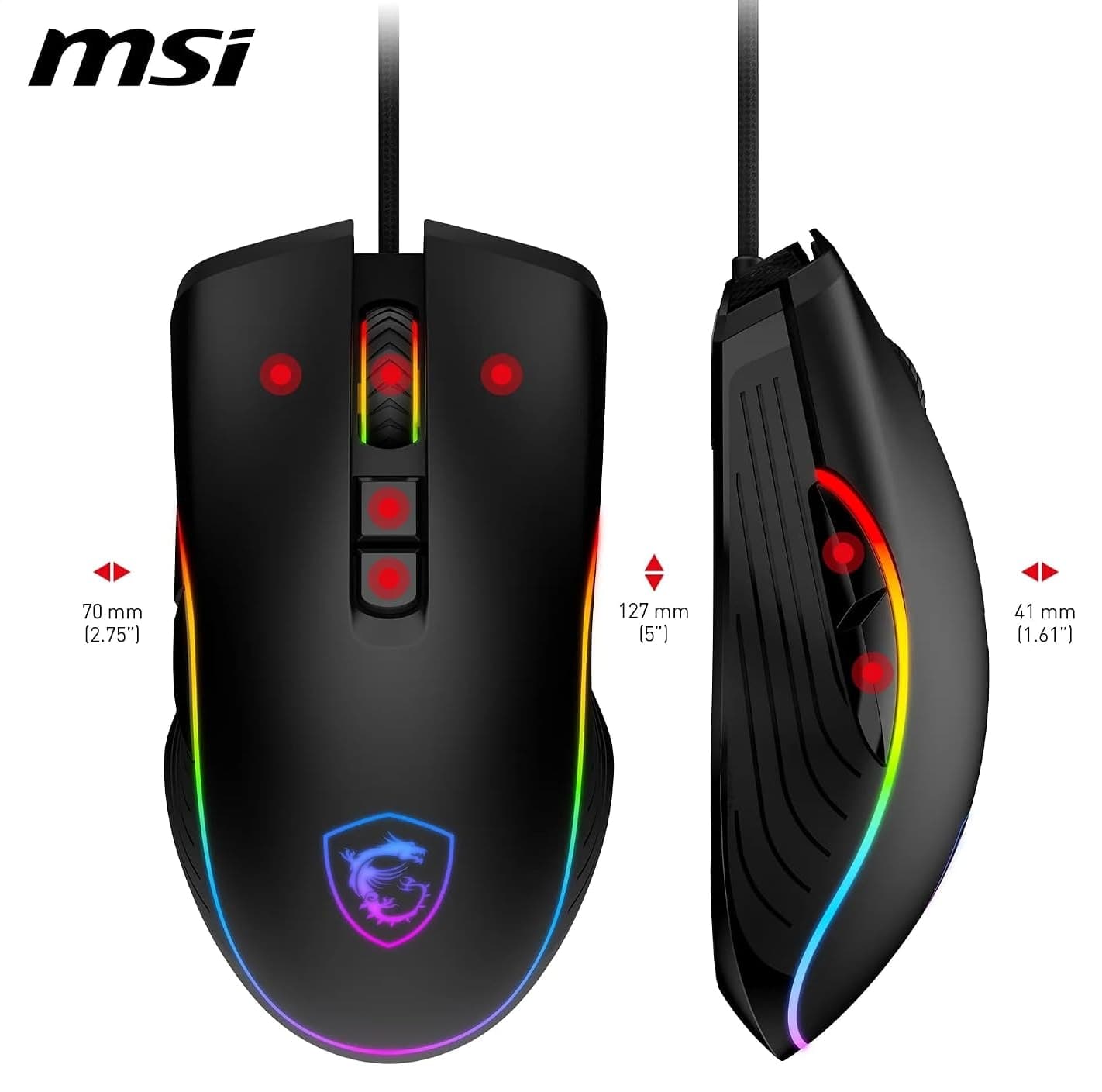 ماوس گیمینگ MSI مدل Forge GM300 سیمی سنسور نوری 7200DPI ماوس گیمینگ MSI مدل Forge GM300 سیمی سنسور نوری 7200DPI