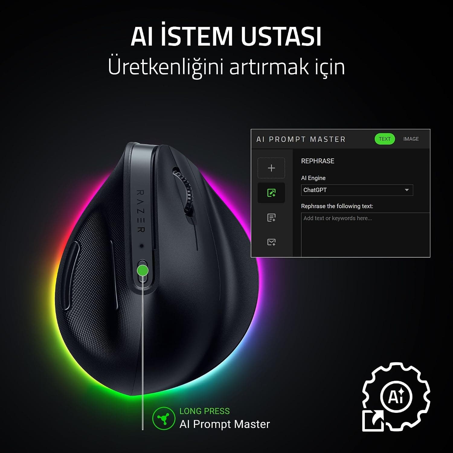ماوس عمودی بیسیم ارگونومیک راستدست Razer Pro Click V2 مشکی با حسگر اپتیکال 30K ماوس عمودی بیسیم ارگونومیک راستدست Razer Pro Click V2 مشکی با حسگر اپتیکال 30K