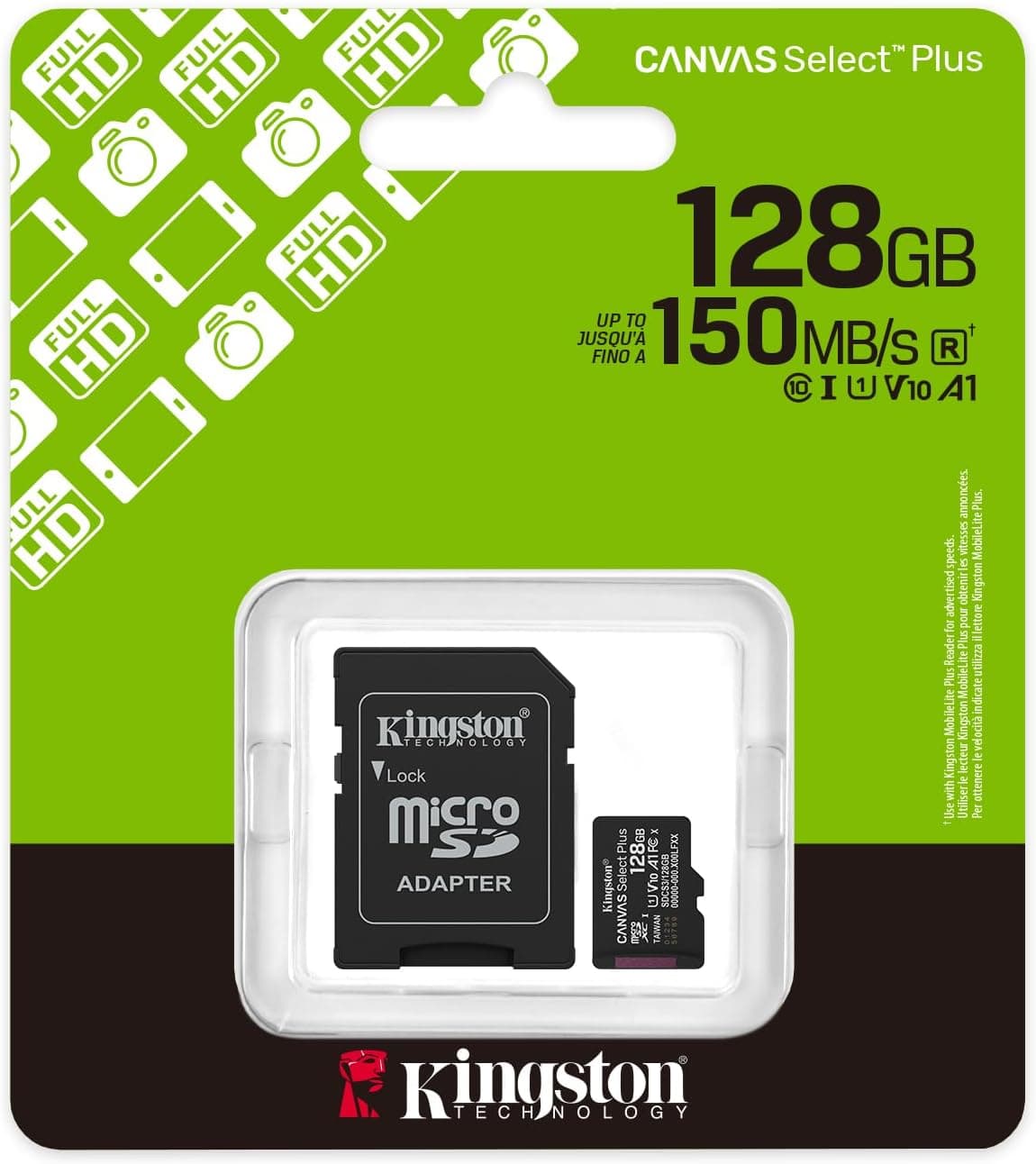کارت حافظه microSDXC Kingston Canvas Select Plus 128GB با سرعت 150MB/s مدل SDCS3/128GB کارت حافظه microSDXC Kingston Canvas Select Plus 128GB با سرعت 150MB/s مدل SDCS3/128GB